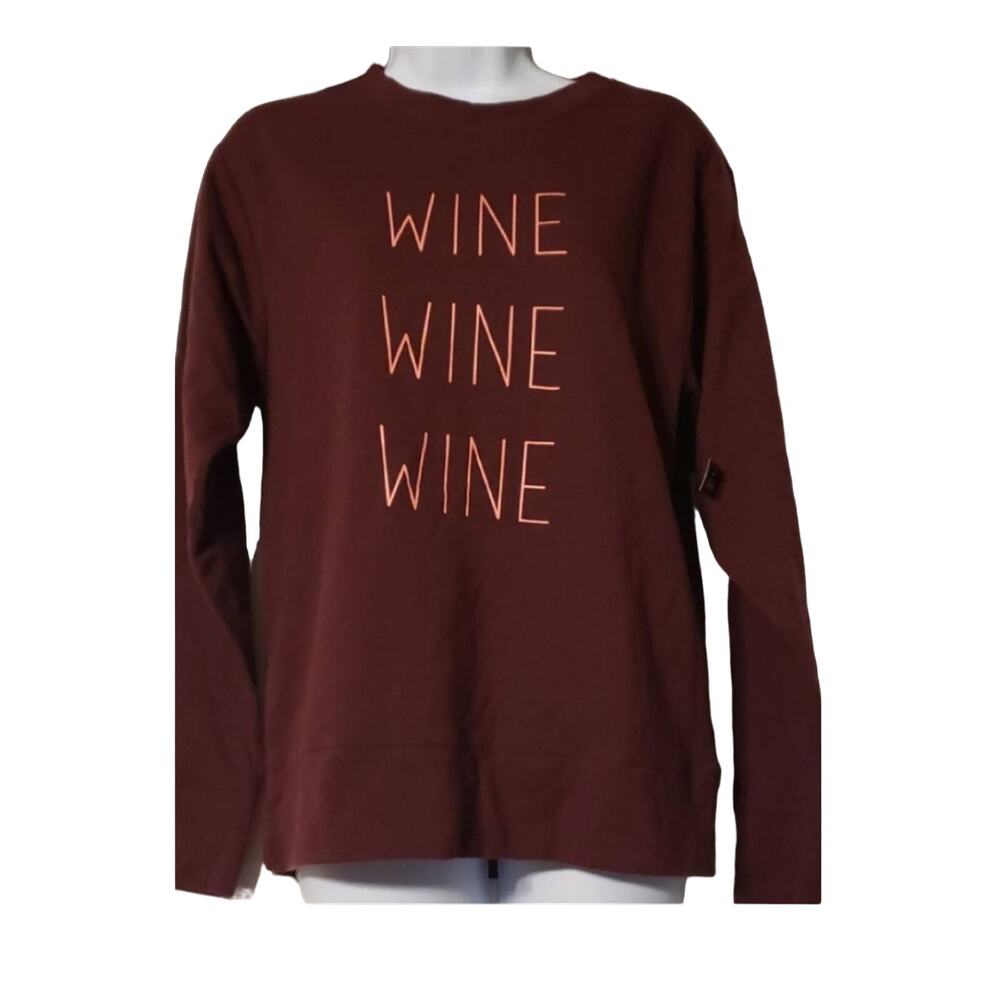City Streets Maroon Wine Long Sleeve Top S New NWT